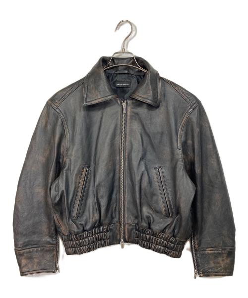 MAISON SPECIAL（メゾンスペシャル）MAISON SPECIAL (メゾンスペシャル) Real Leather Zip Blouson　リアルレザージップブルゾン　レザージャケット　アウター　ライトアウター ブラック サイズ:FREEの古着・服飾アイテム