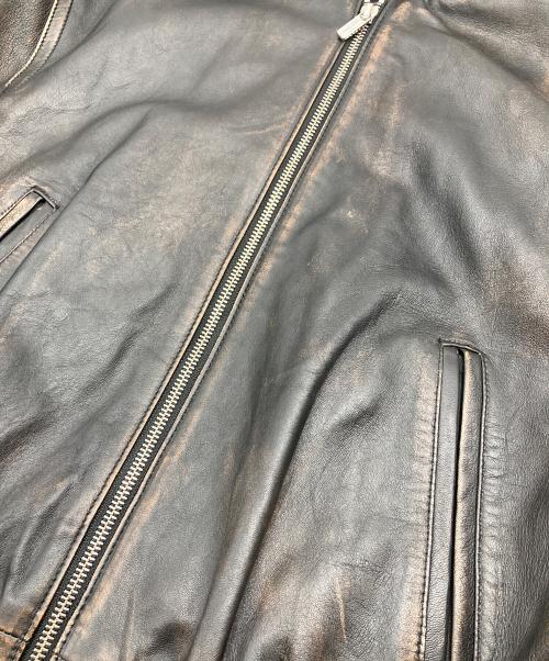 MAISON SPECIAL（メゾンスペシャル）MAISON SPECIAL (メゾンスペシャル) Real Leather Zip Blouson　リアルレザージップブルゾン　レザージャケット　アウター　ライトアウター ブラック サイズ:FREEの古着・服飾アイテム
