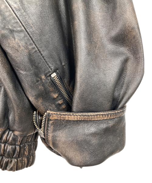MAISON SPECIAL（メゾンスペシャル）MAISON SPECIAL (メゾンスペシャル) Real Leather Zip Blouson　リアルレザージップブルゾン　レザージャケット　アウター　ライトアウター ブラック サイズ:FREEの古着・服飾アイテム