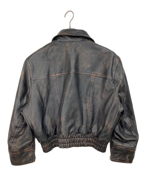 MAISON SPECIAL（メゾンスペシャル）MAISON SPECIAL (メゾンスペシャル) Real Leather Zip Blouson　リアルレザージップブルゾン　レザージャケット　アウター　ライトアウター ブラック サイズ:FREEの古着・服飾アイテム