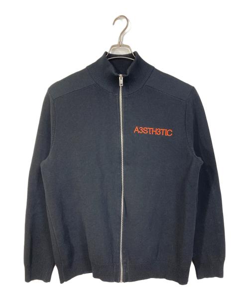 DIESEL（ディーゼル）DIESEL (ディーゼル) A3STH3TIC ドライバーズニット　ジップニット　コットンニット ブラック サイズ:XLの古着・服飾アイテム