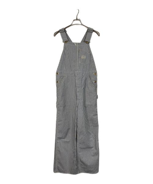 ATLAST & CO（アットラスト）ATLAST & CO (アットラスト) ストライプオーバーオール ホワイト×ブルー サイズ:実寸参照の古着・服飾アイテム