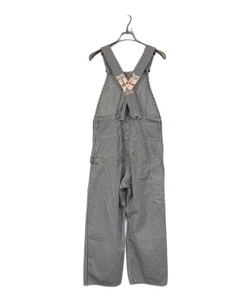 ATLAST & CO（アットラスト）ATLAST & CO (アットラスト) ストライプオーバーオール ホワイト×ブルー サイズ:実寸参照の古着・服飾アイテム