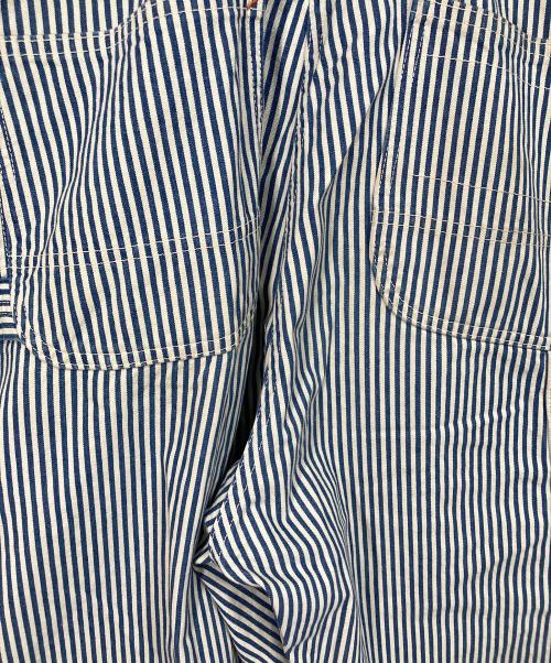 ATLAST & CO（アットラスト）ATLAST & CO (アットラスト) ストライプオーバーオール ホワイト×ブルー サイズ:実寸参照の古着・服飾アイテム