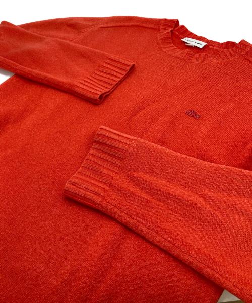 LACOSTE（ラコステ）LACOSTE (ラコステ) ワンポイント ロゴニット　ウールセーター オレンジ サイズ:Mの古着・服飾アイテム