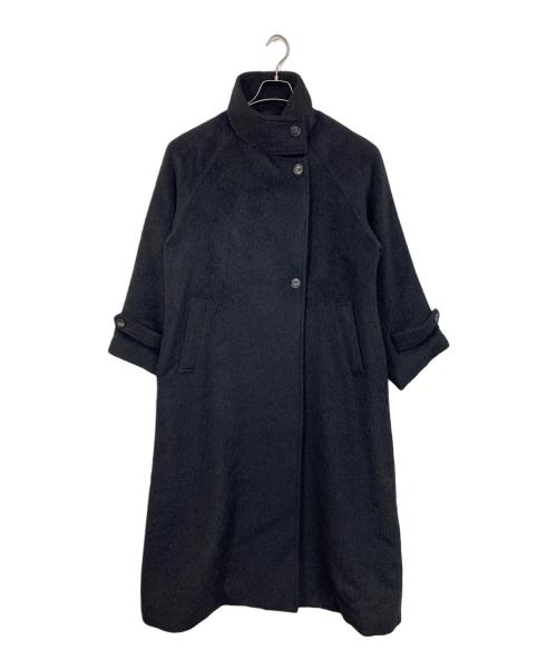 ROSSO（ロッソ）ROSSO (ロッソ) アルパカ混シャギースタンドコート　ロングコート　アウター ブラック サイズ:38の古着・服飾アイテム