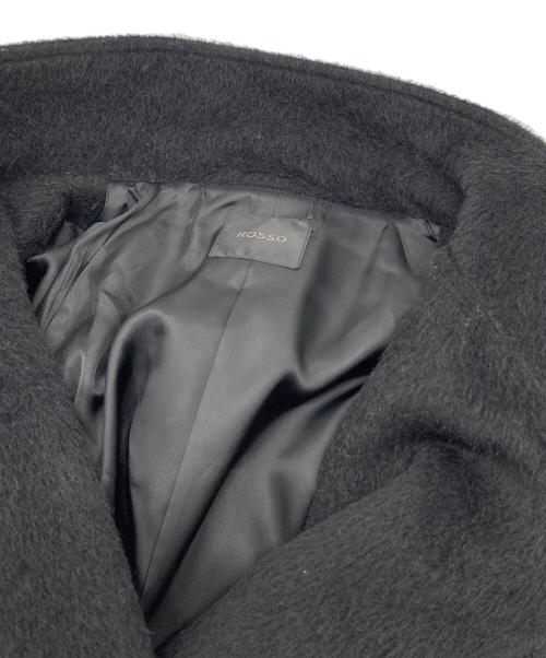 ROSSO（ロッソ）ROSSO (ロッソ) アルパカ混シャギースタンドコート　ロングコート　アウター ブラック サイズ:38の古着・服飾アイテム