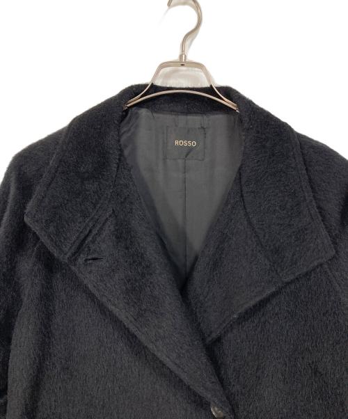 ROSSO（ロッソ）ROSSO (ロッソ) アルパカ混シャギースタンドコート　ロングコート　アウター ブラック サイズ:38の古着・服飾アイテム