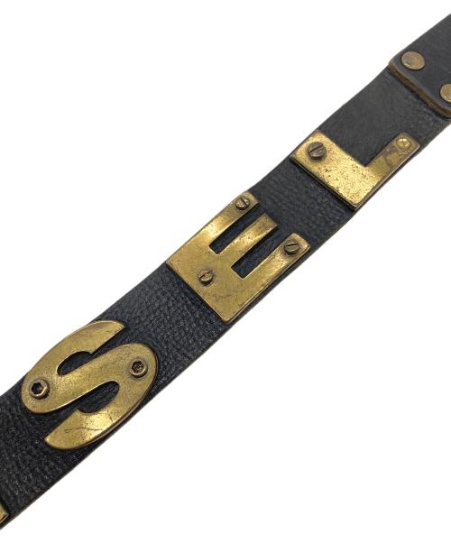 DIESEL（ディーゼル）DIESEL (ディーゼル) ロゴベルト　レザーベルト　カウレザー　イタリア製 ブラック サイズ:85cmの古着・服飾アイテム