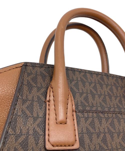 MICHAEL KORS（マイケルコース）MICHAEL KORS (マイケルコース) AVRIL SM TZ SATCHEL ハンドバッグ ブラウン サイズ:実寸参照の古着・服飾アイテム