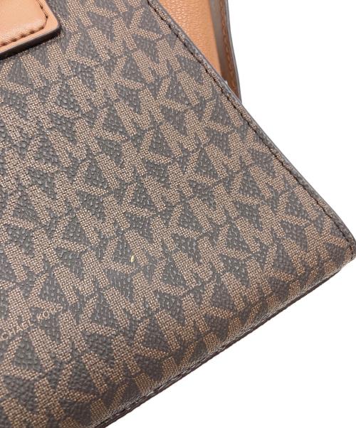 MICHAEL KORS（マイケルコース）MICHAEL KORS (マイケルコース) AVRIL SM TZ SATCHEL ハンドバッグ ブラウン サイズ:実寸参照の古着・服飾アイテム