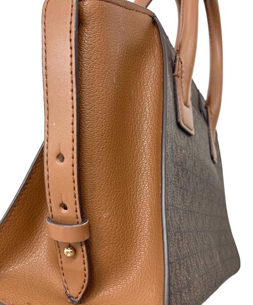 MICHAEL KORS（マイケルコース）MICHAEL KORS (マイケルコース) AVRIL SM TZ SATCHEL ハンドバッグ ブラウン サイズ:実寸参照の古着・服飾アイテム