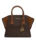 MICHAEL KORS（マイケルコース）の古着「AVRIL SM TZ SATCHEL ハンドバッグ」｜ブラウン