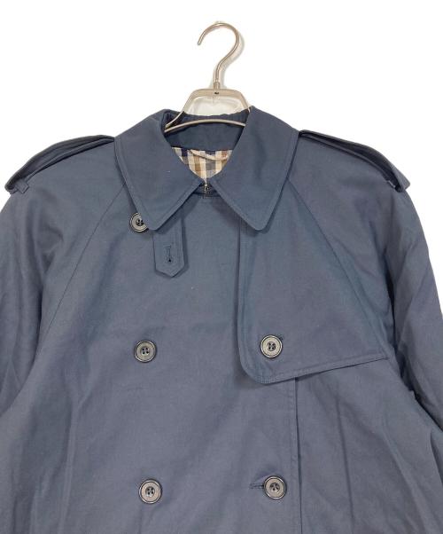 Aquascutum（アクアスキュータム）Aquascutum (アクアスキュータム) トレンチコート　イングランド製 ネイビー サイズ:実寸参照の古着・服飾アイテム