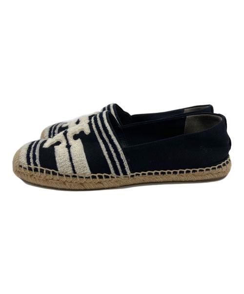 TORY BURCH（トリーバーチ）TORY BURCH (トリーバーチ) エスパドリーユ　サンダル ブラック×ホワイト サイズ:7の古着・服飾アイテム
