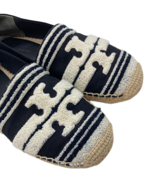 TORY BURCH（トリーバーチ）TORY BURCH (トリーバーチ) エスパドリーユ　サンダル ブラック×ホワイト サイズ:7の古着・服飾アイテム