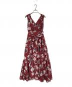 HER LIP TOハーリップトゥ）の古着「Anemone Cache-Coeur Long Dress ロングドレス　花柄ワンピース」｜レッド