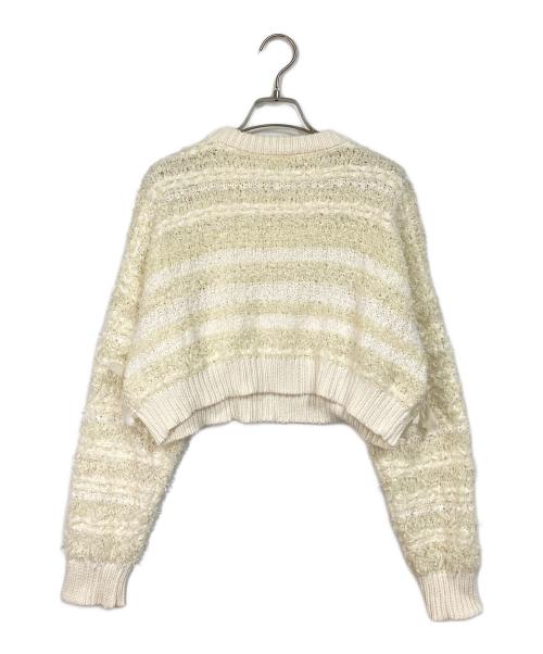 Ameri（アメリ）Ameri (アメリ) RIBBON TAPE SHORT KNIT TOP ベージュ サイズ:FREEの古着・服飾アイテム