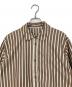 HERENCIA (ヘレンチア) Layered Stripe Shirt Blouson　ストライプ　コットンシャツ ブラウン サイズ:FREE：6000円