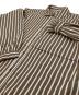 中古・古着 HERENCIA (ヘレンチア) Layered Stripe Shirt Blouson　ストライプ　コットンシャツ ブラウン サイズ:FREE：6000円