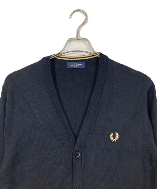 FRED PERRY（フレッドペリー）FRED PERRY (フレッドペリー) クラシック カーディガン　ウール混カーディガン ブラック サイズ:Lの古着・服飾アイテム