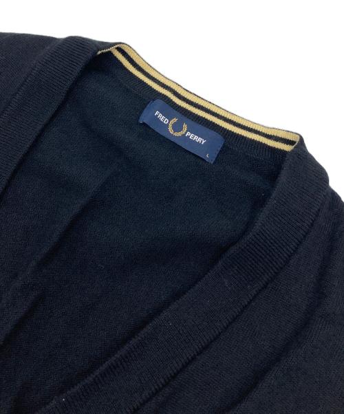 FRED PERRY（フレッドペリー）FRED PERRY (フレッドペリー) クラシック カーディガン　ウール混カーディガン ブラック サイズ:Lの古着・服飾アイテム