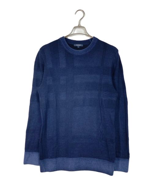 BURBERRY LONDON（バーバリーロンドン）BURBERRY LONDON (バーバリーロンドン) ダイヤ柄 Vネックニット　日本製　ウールセーター グレー サイズ:Mの古着・服飾アイテム