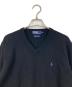 POLO RALPH LAUREN (ポロ・ラルフローレン) ロゴニット　Vネックニット　ウールニット ブラック サイズ:S：6000円