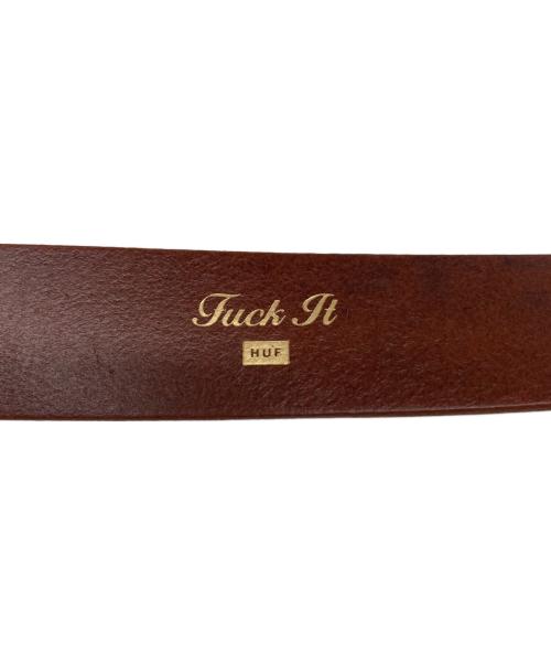 HUF（ハフ）HUF (ハフ) FUCK IT LEATHER BELT ブラウン 未使用品の古着・服飾アイテム