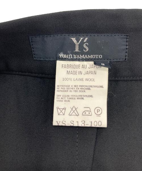 Y's（ワイズ）Y's (ワイズ) シワギャバ マキシ丈スカート　ウールスカート　ロングスカート　前スリット　日本製　 ブラック サイズ:3の古着・服飾アイテム