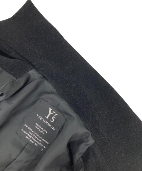 Y's（ワイズ）Y's (ワイズ) ウールフランネル シングルボタンコート ブラック サイズ:3の古着・服飾アイテム