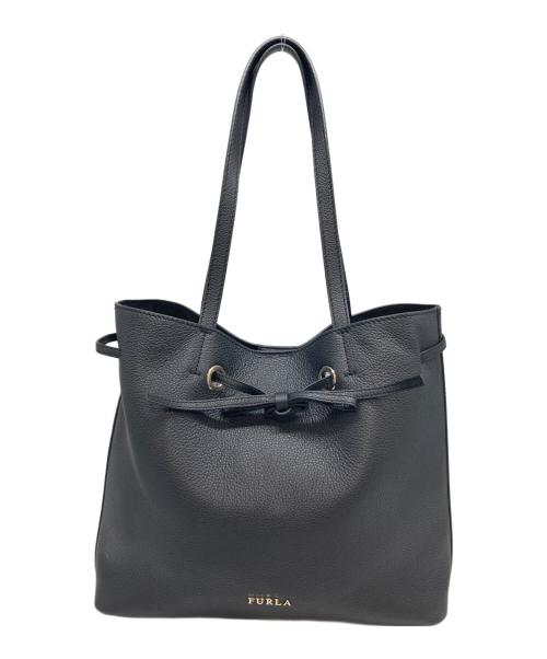FURLA（フルラ）FURLA (フルラ) コンスタンツァ ドローストリングトートバッグ ブラックの古着・服飾アイテム