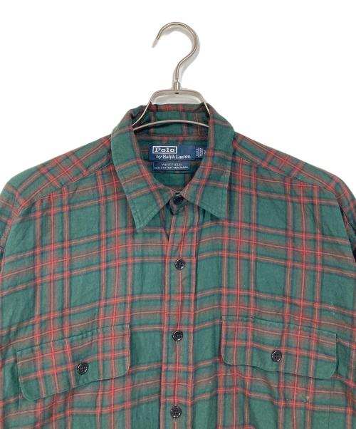 POLO RALPH LAUREN（ポロ・ラルフローレン）POLO RALPH LAUREN (ポロ・ラルフローレン) 【古着】タータンチェックチェックシャツ　 WHITFIELD グリーン サイズ:Lの古着・服飾アイテム