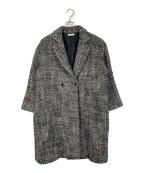 Loungedressラウンジドレス）の古着「ウールダブルツイードコート　ウールコート　アウター」｜グレー