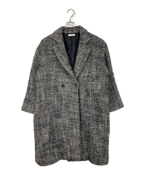 Loungedress（ラウンジドレス）Loungedress (ラウンジドレス) ウールダブルツイードコート　ウールコート　アウター グレー サイズ:FREEの古着・服飾アイテム