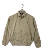 POLO RALPH LAURENポロ・ラルフローレン）の古着「【古着】スイングトップ　ポニーあり　チンストラップ　アウター　ライトアウター」｜ベージュ