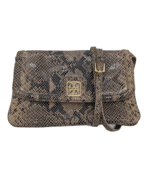 TORY BURCH（トリーバーチ）TORY BURCH (トリーバーチ) パイソンショルダーバッグ　ヘビ柄 ベージュ サイズ:実寸参照の古着・服飾アイテム