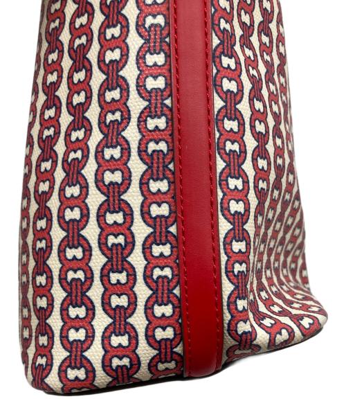 TORY BURCH（トリーバーチ）TORY BURCH (トリーバーチ) ジオロゴ PVC 2WAY トートバッグ　トリバーチ レッド サイズ:実寸参照の古着・服飾アイテム