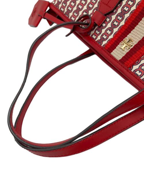 TORY BURCH（トリーバーチ）TORY BURCH (トリーバーチ) ジオロゴ PVC 2WAY トートバッグ　トリバーチ レッド サイズ:実寸参照の古着・服飾アイテム