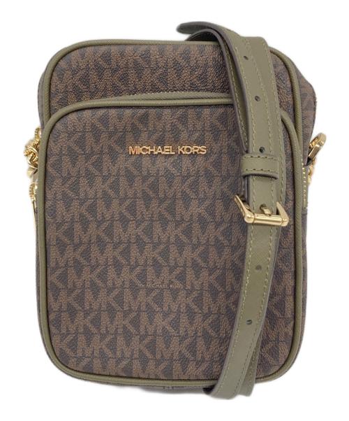 MICHAEL KORS（マイケルコース）MICHAEL KORS (マイケルコース) JET SET TRAVEL NS チェーン クロスボディ ブラウン サイズ:実寸参照の古着・服飾アイテム