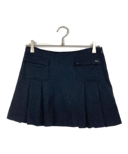 BURBERRY BLUE LABEL（バーバリー ブルー レーベル）BURBERRY BLUE LABEL (バーバリー ブルー レーベル) ホース刺繍ミニスカート　ウールプリーツスカート ブラック サイズ:Sの古着・服飾アイテム