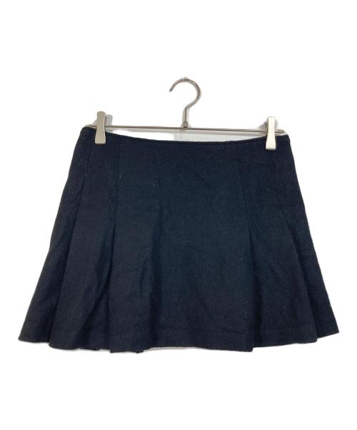 BURBERRY BLUE LABEL（バーバリー ブルー レーベル）BURBERRY BLUE LABEL (バーバリー ブルー レーベル) ホース刺繍ミニスカート　ウールプリーツスカート ブラック サイズ:Sの古着・服飾アイテム
