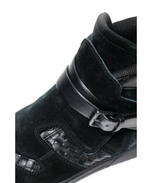 BOTTEGA VENETA（ボッテガベネタ）BOTTEGA VENETA (ボッテガベネタ) ハイカットレザースニーカー ブラック サイズ:41の古着・服飾アイテム