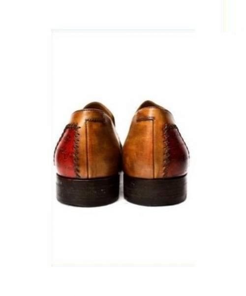 Berluti（ベルルッティ）Berluti (ベルルッティ) リペアデザインレザースリッポン ブラウン サイズ:8 1/2 B1036の古着・服飾アイテム