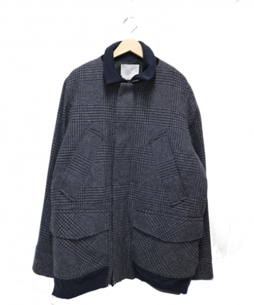 sacai（サカイ）sacai (サカイ) グレンチェックブルゾン グレー サイズ:4 未使用品  18-01806M 18AWの古着・服飾アイテム