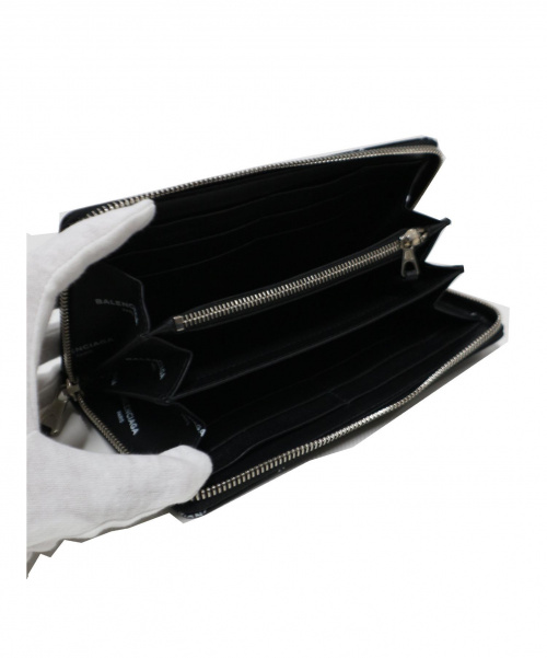 BALENCIAGA（バレンシアガ）BALENCIAGA (バレンシアガ) 総柄ロゴ長財布 ブラック サイズ:下記参照 443655・1060の古着・服飾アイテム