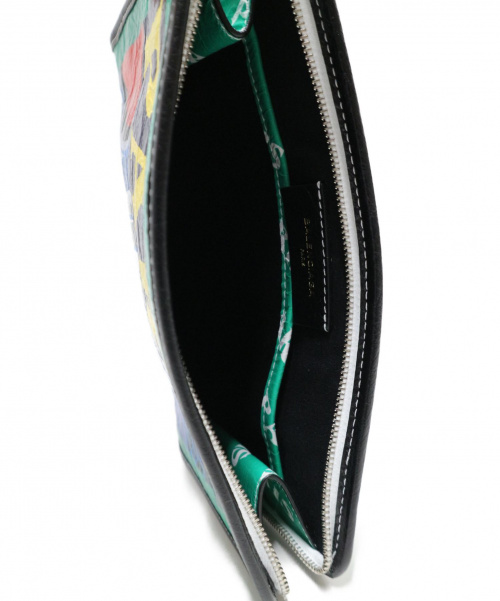 BALENCIAGA（バレンシアガ）BALENCIAGA (バレンシアガ) PARISクラッチバッグ グリーン サイズ:下記参照 476046・3460の古着・服飾アイテム