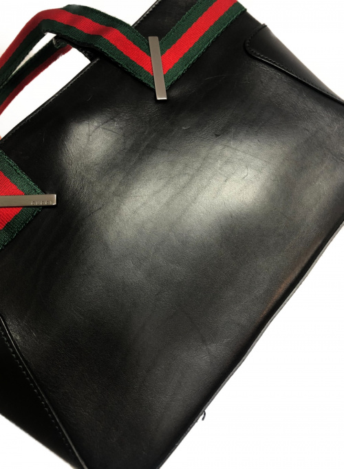 GUCCI（グッチ）GUCCI (グッチ) シェリーラインレザーミニバッグ ブラック 73984 001998の古着・服飾アイテム