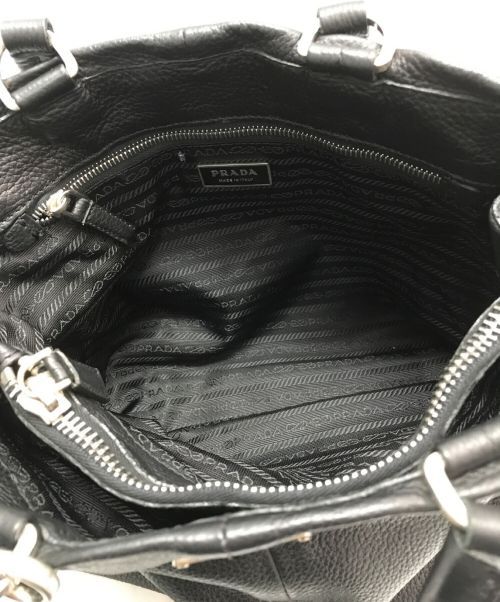 PRADA（プラダ）PRADA (プラダ) ヴィッテロ ダイノレザーバッグ ブラックの古着・服飾アイテム
