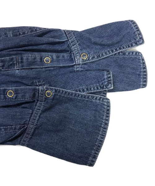 Mame Kurogouchi（マメクロゴウチ）Mame Kurogouchi (マメクロゴウチ) フレアスリーブデニムシャツ インディゴ サイズ:1の古着・服飾アイテム